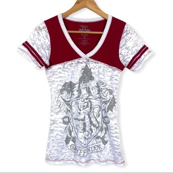 Harry Potter Gryffindor Burnout Varsity Tee Medium - Picture 1 of 6